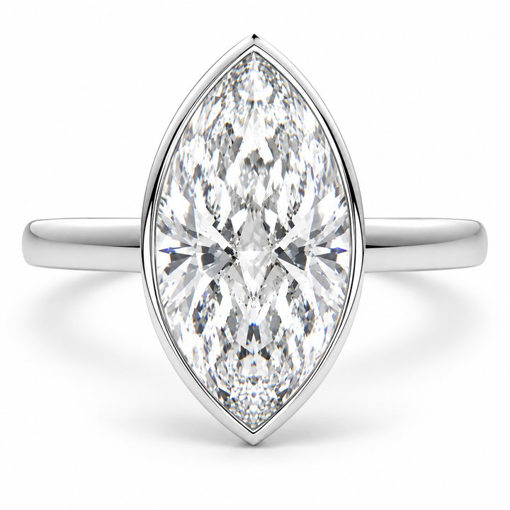Xenia 5.15 Carat Marquise Cut Halo Pave Solitaire Engagement Ring