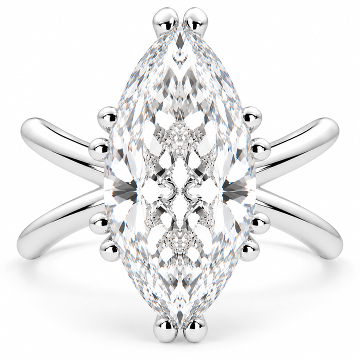 Tatiana 7 Carat Marquise Cut Solitaire Split Shank Engagement Ring