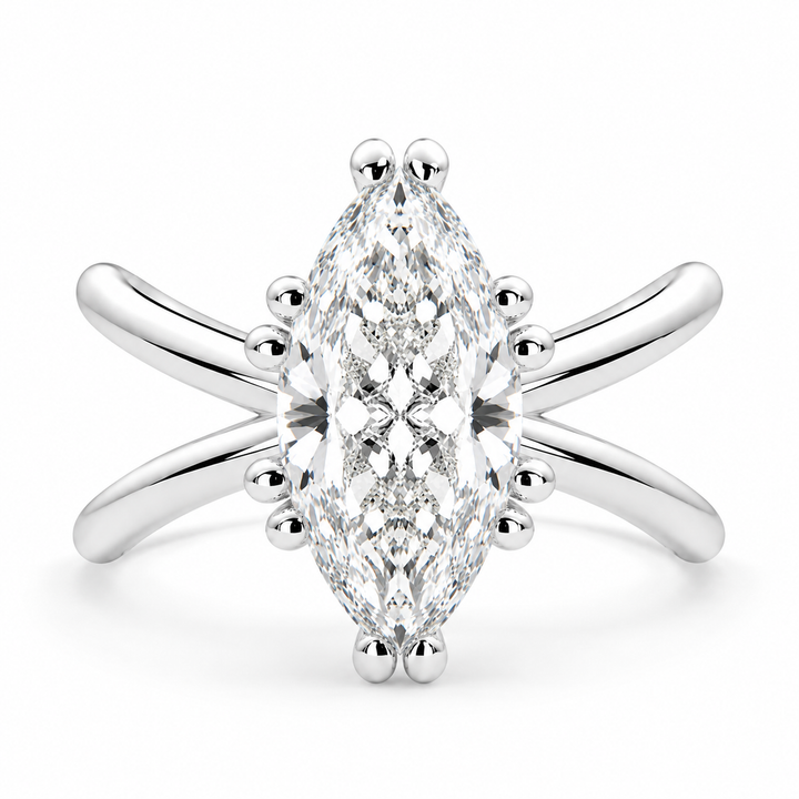 Tatiana 2 Carat Marquise Cut Solitaire Split Shank Engagement Ring