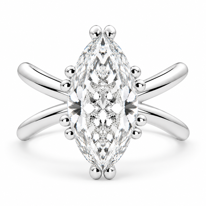 Tatiana 5 Carat Marquise Cut Solitaire Split Shank Engagement Ring
