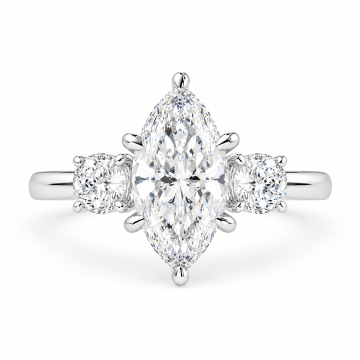 Hana 4.2 Carat Marquise Cut 3 Stone Engagement Ring