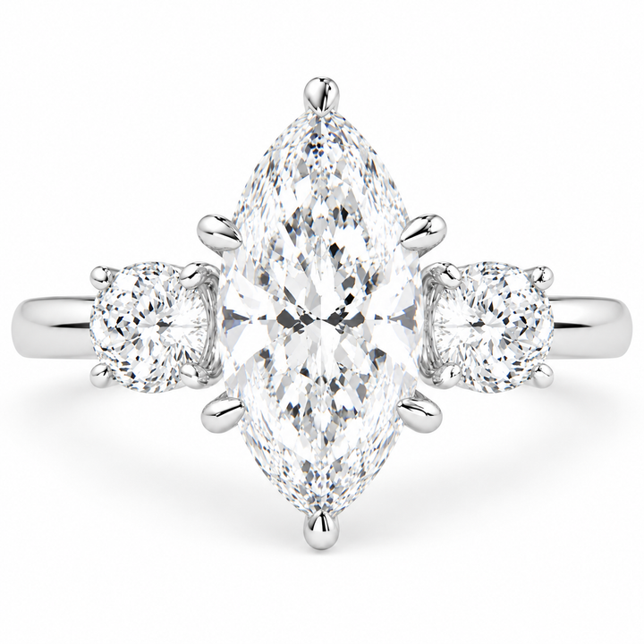 Hana 6.2 Carat Marquise Cut 3 Stone Engagement Ring