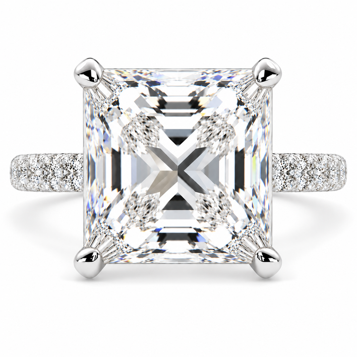 Ginevra 7.2 Carat Princess Cut Tapered Engagement Ring