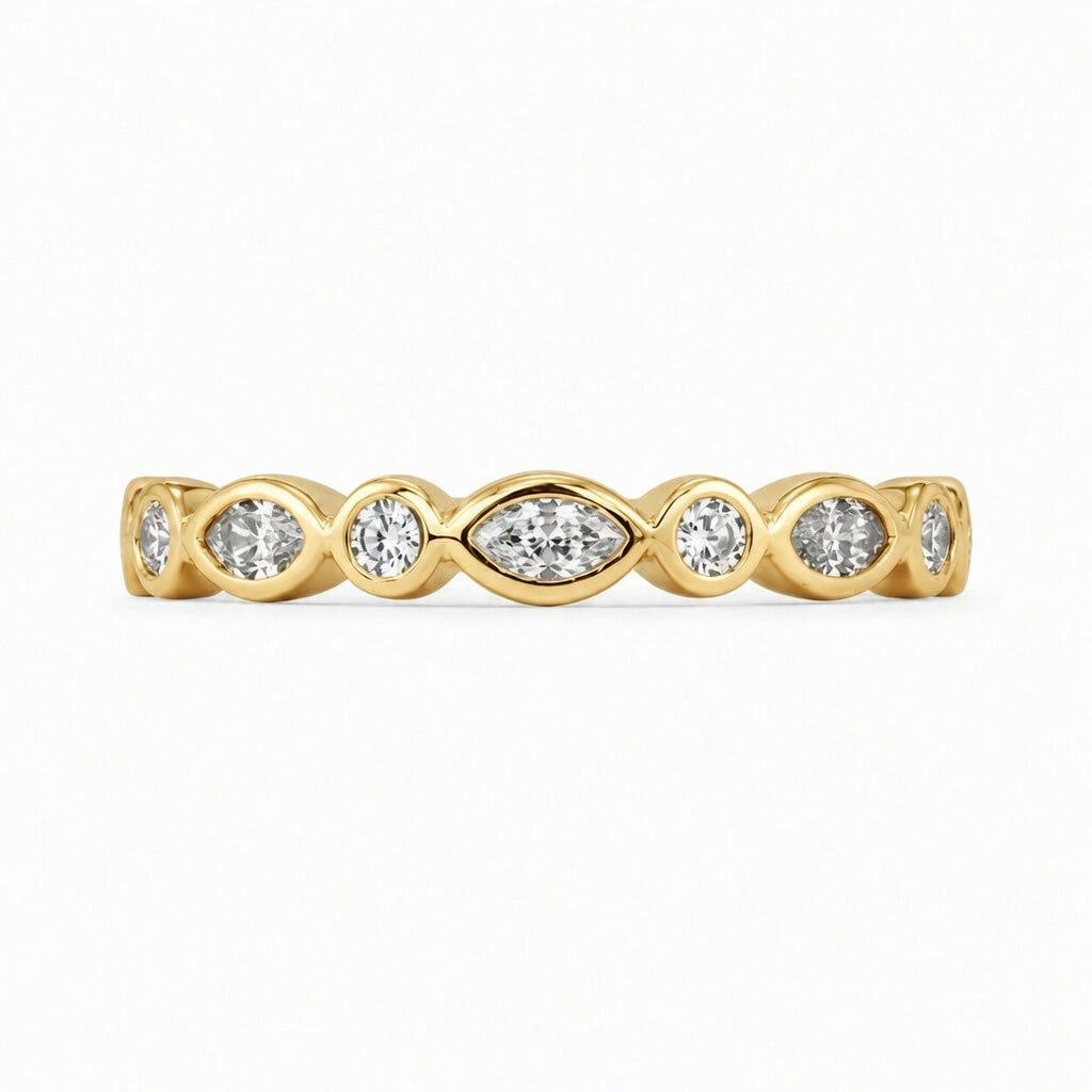 1.00 CT Lab-Grown Diamond Half Eternity Band in 14K White Gold (D–F / VS1–VS2)