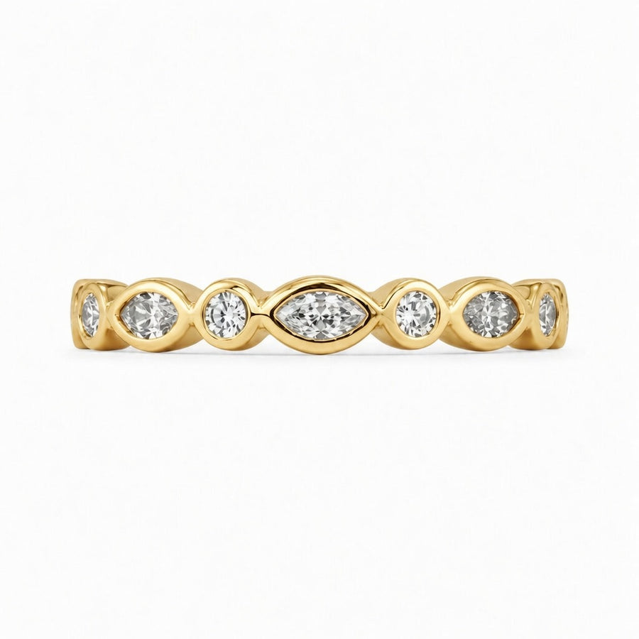1.00 CT Lab-Grown Diamond Half Eternity Band in 14K White Gold (D–F / VS1–VS2)