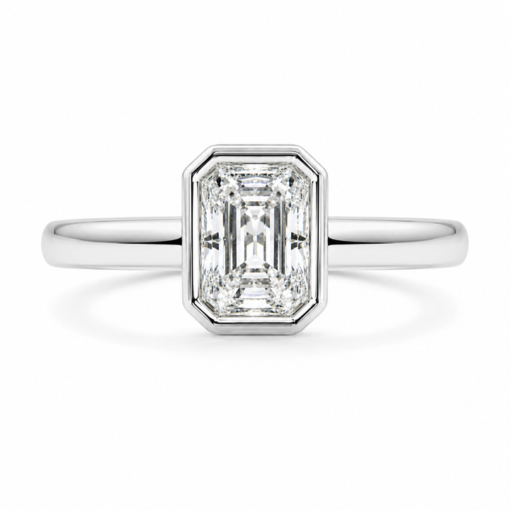 Xenia 1.15 Carat Radiant Cut Halo Pave Solitaire Engagement Ring