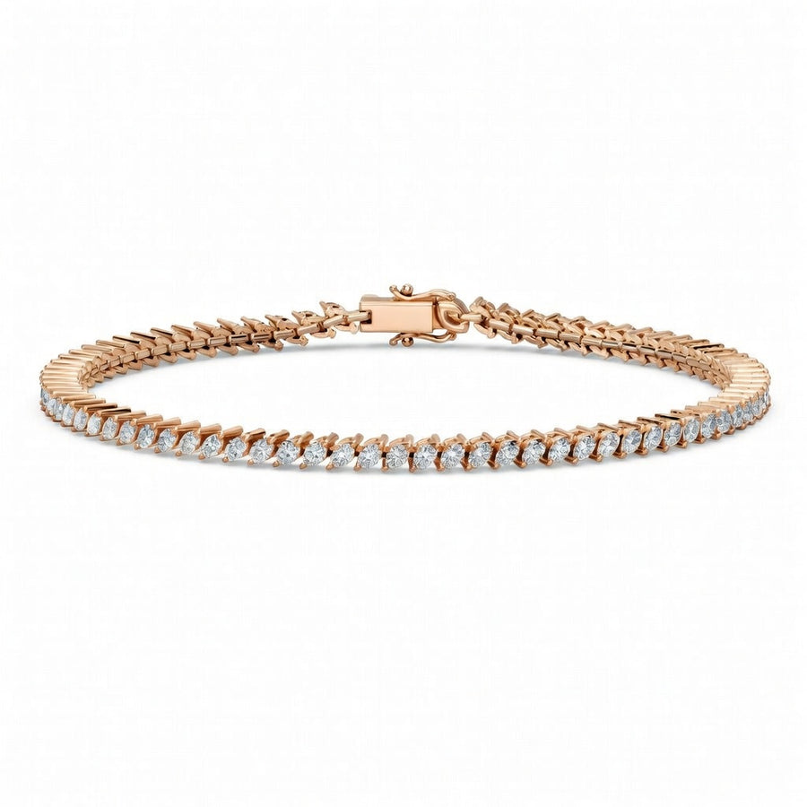 2.17 Carat Marquise Cut Diamond Tennis Bracelet VS1 D F White Gold 14k