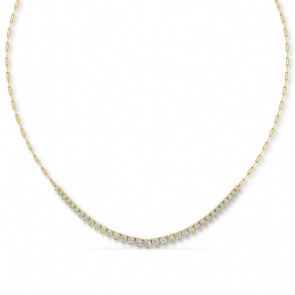 2.25 Ct Round Cut Diamond Chain Necklace VS1 D-F White Gold 14k