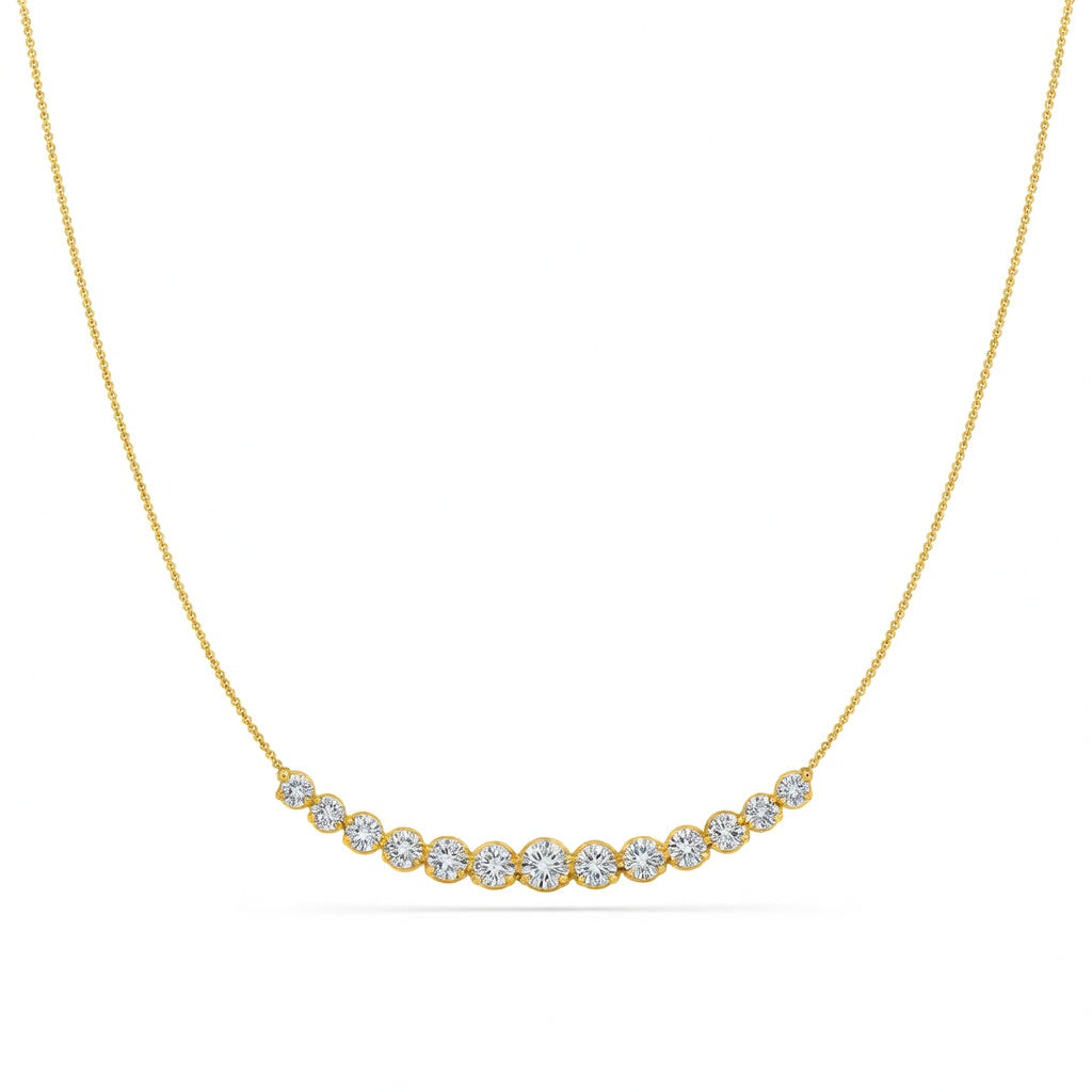 3.2 Ct Round Cut Diamond Chain Necklace VS1 D-F White Gold 14k