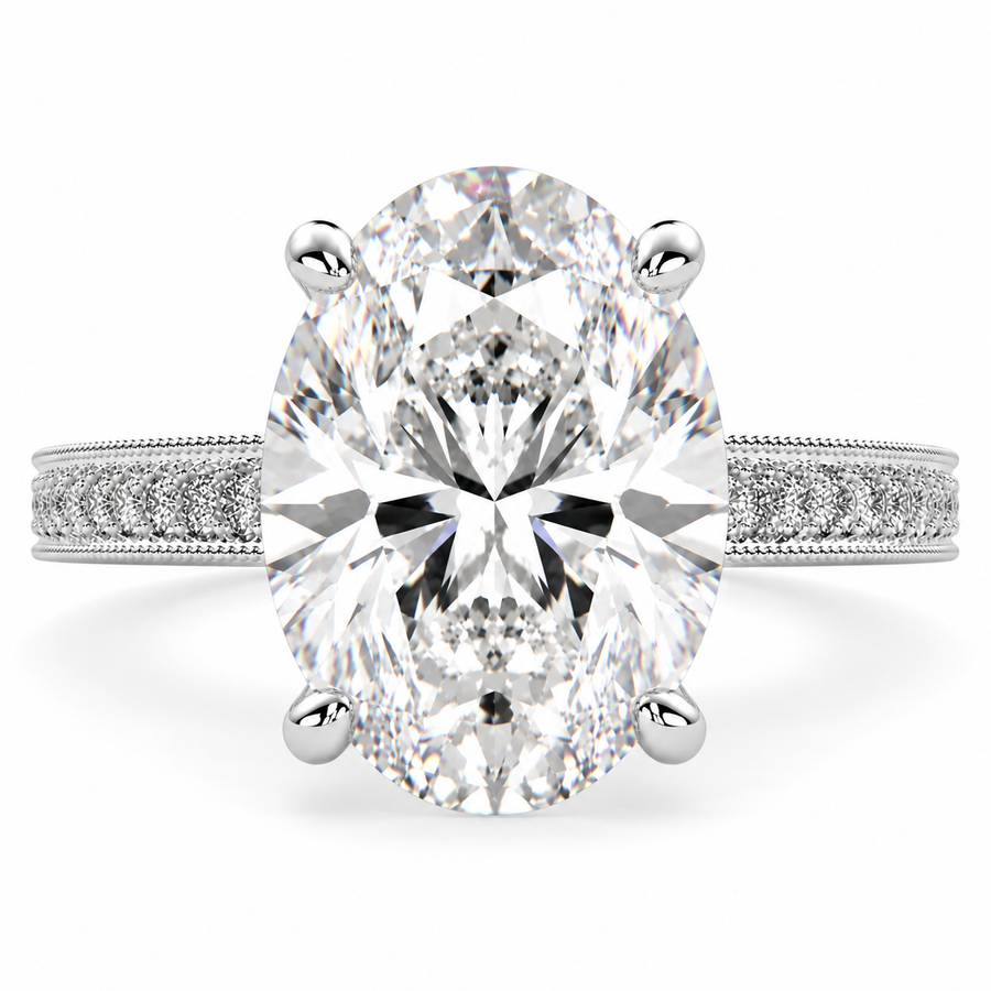 Martina 7.75 Carat Oval Cut Pave Engagement Ring