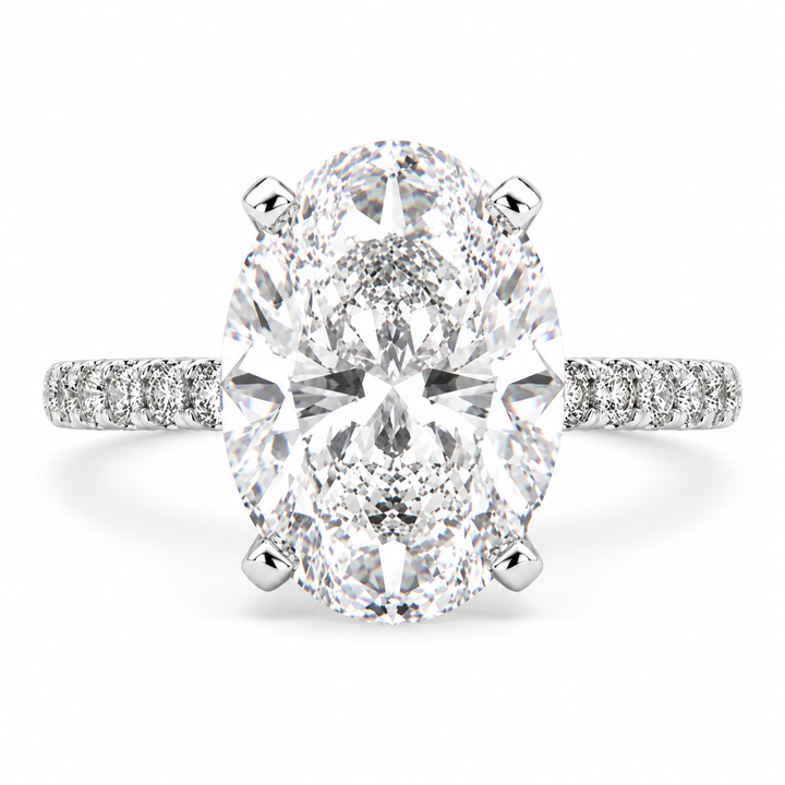 Ginevra 6.2 Carat Oval Cut Tapered Engagement Ring