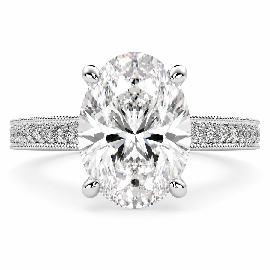 Martina 6.75 Carat Oval Cut Pave Engagement Ring