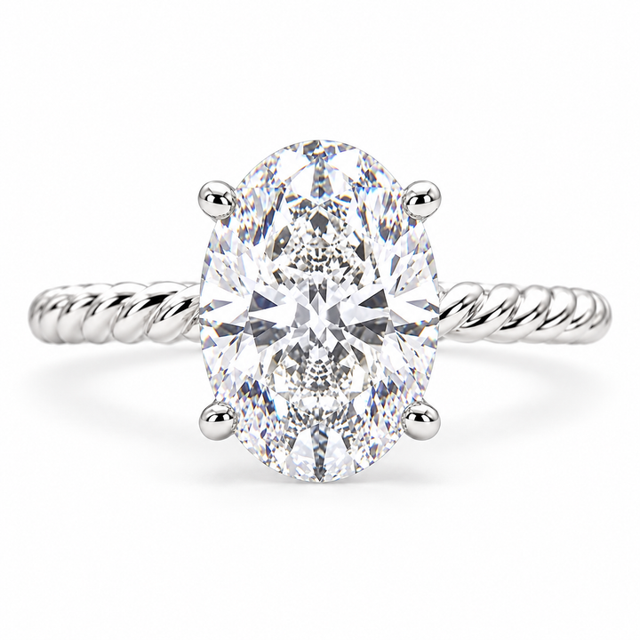 Renata 1 Carat Oval Cut Solitaire Rope Engagement Ring