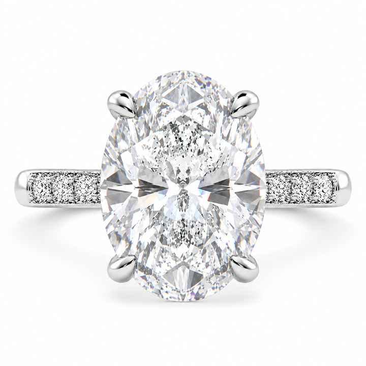 Federica 7.4 Carat Oval Cut 4 Prong Engagement Ring