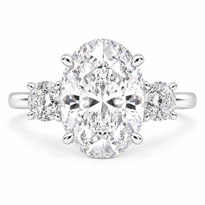 Hana 7.2 Carat Oval Cut 3 Stone Engagement Ring