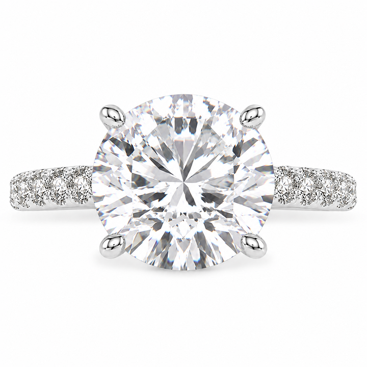 Ginevra 5.2 Carat Round Cut Tapered Engagement Ring