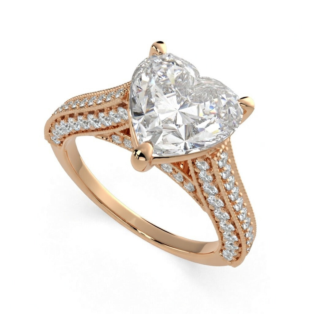 Martina 2.75 Carat Heart Cut Pave Engagement Ring