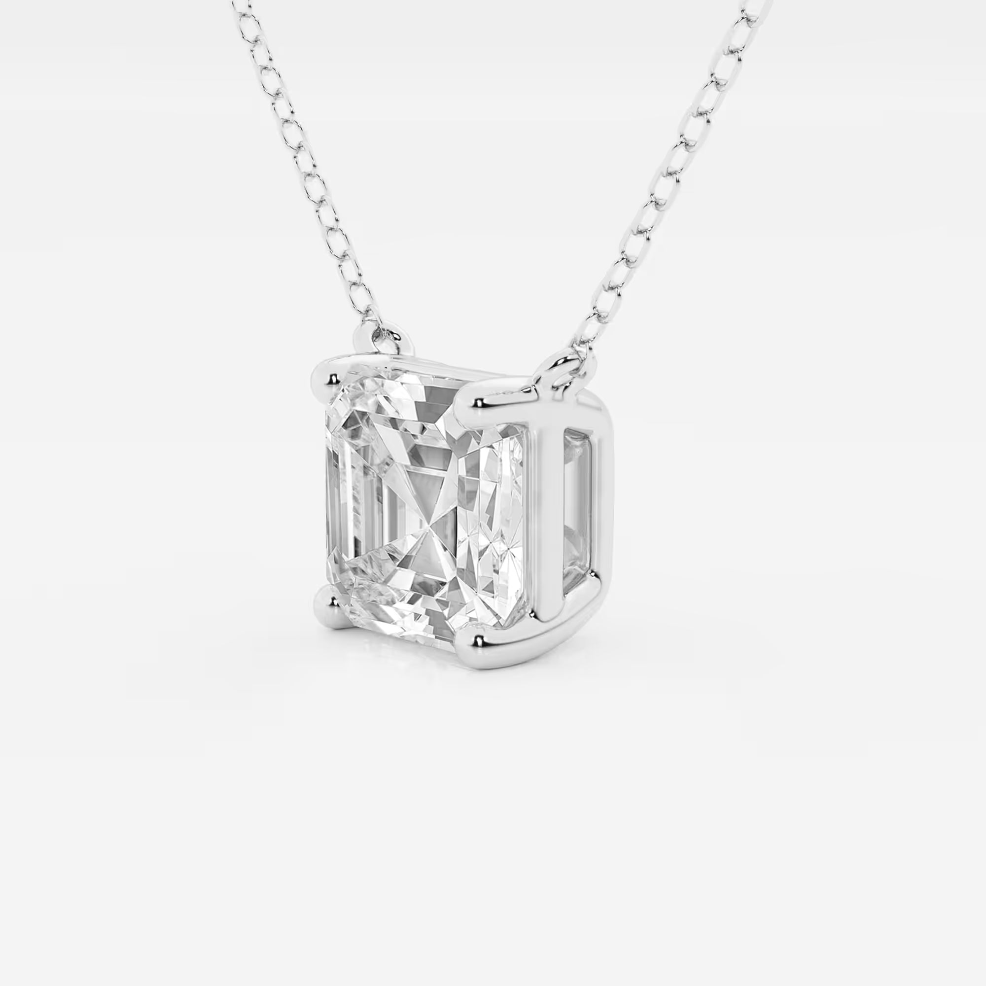 3.00 CTW Asscher Cut Lab-Grown Diamond Solitaire Pendant (D–F / VS1–VS2, IGI Certified)
