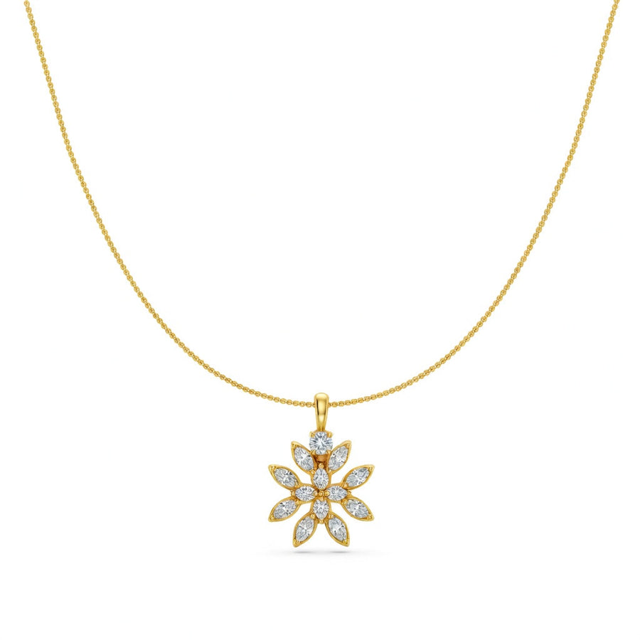 1.4 Ct Marquise Pear Cut Diamond Pendant Necklace VS1 D-F White Gold 14k