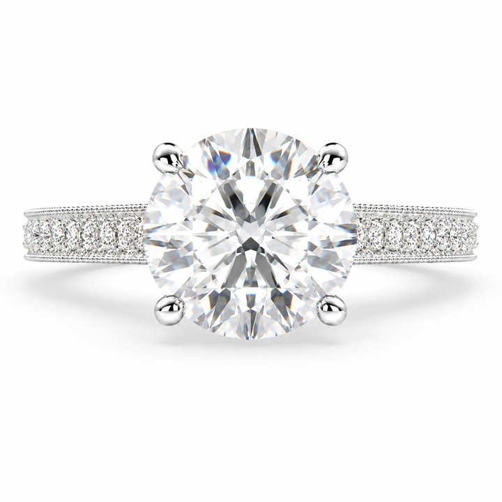 Martina 4.75 Carat Round Cut Pave Engagement Ring