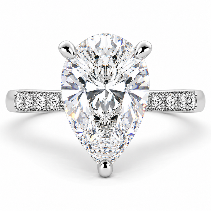 Federica 5.4 Carat Pear Cut 4 Prong Engagement Ring