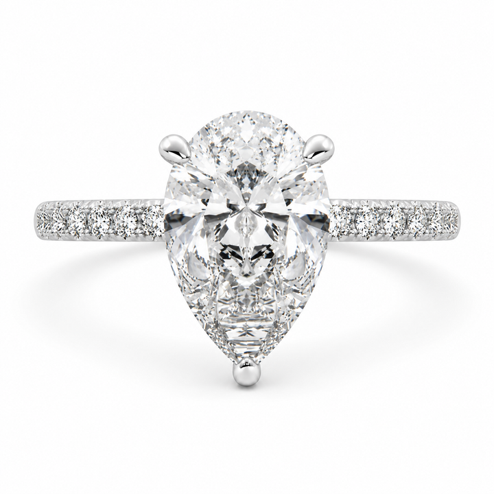Ginevra 4.2 Carat Pear Cut Tapered Engagement Ring