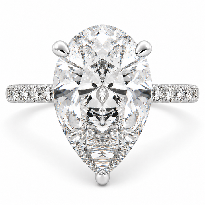 Ginevra 7.2 Carat Pear Cut Tapered Engagement Ring