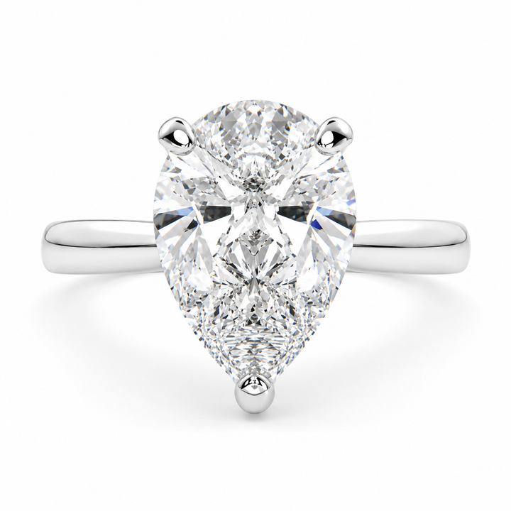 Juliana 4 Carat Pear Cut Classic Solitaire Engagement Ring