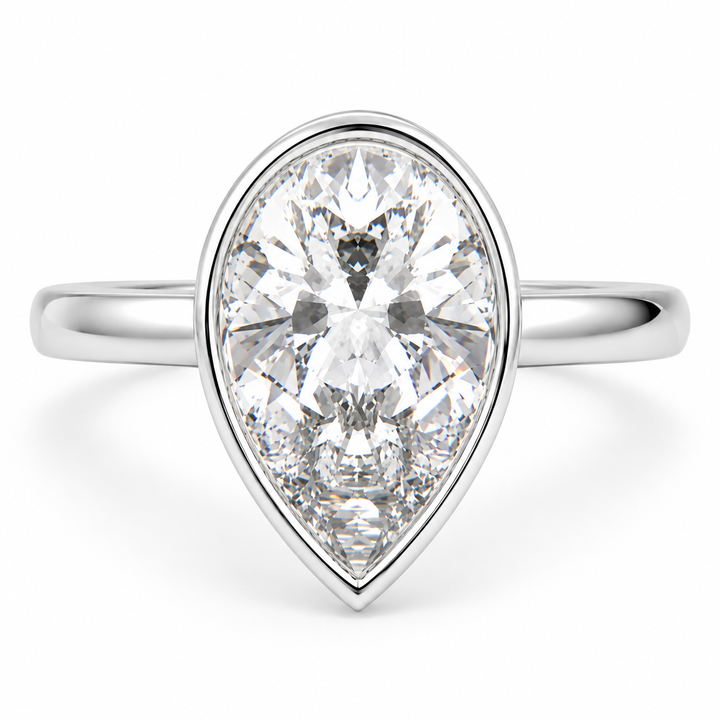 Xenia 7.15 Carat Pear Cut Halo Pave Solitaire Engagement Ring