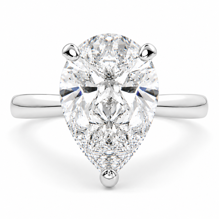 Juliana 5 Carat Pear Cut Classic Solitaire Engagement Ring