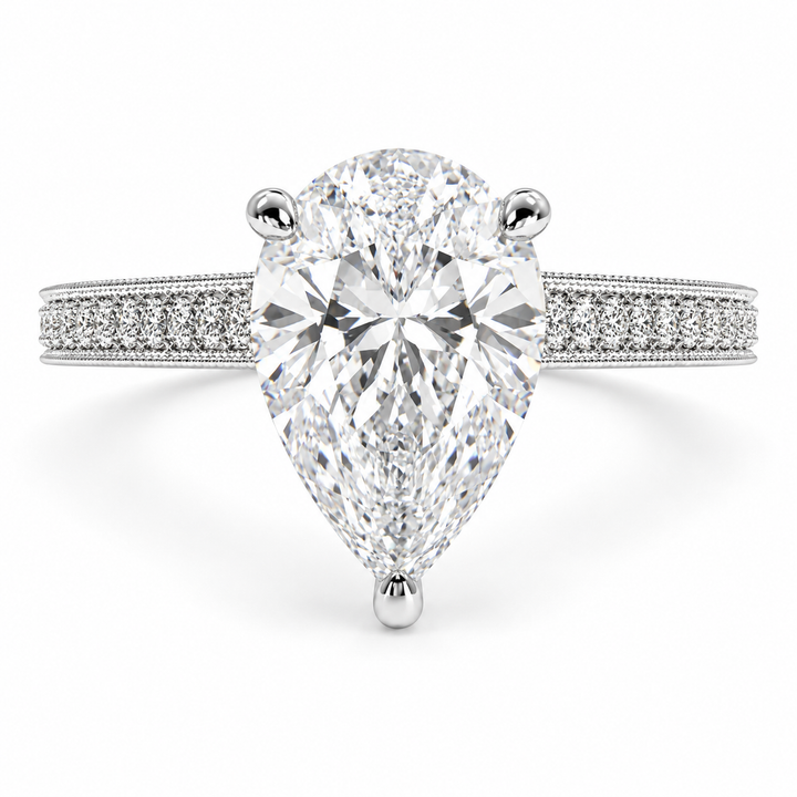 Martina 3.75 Carat Pear Cut Pave Engagement Ring