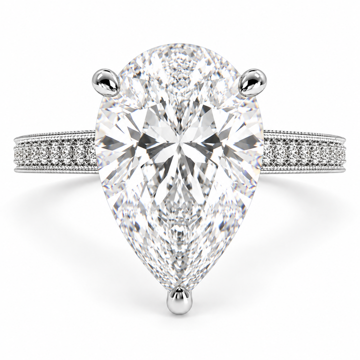 Martina 6.75 Carat Pear Cut Pave Engagement Ring