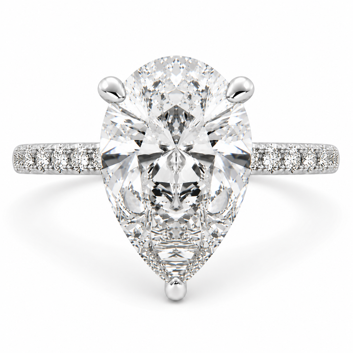 Ginevra 6.2 Carat Pear Cut Tapered Engagement Ring