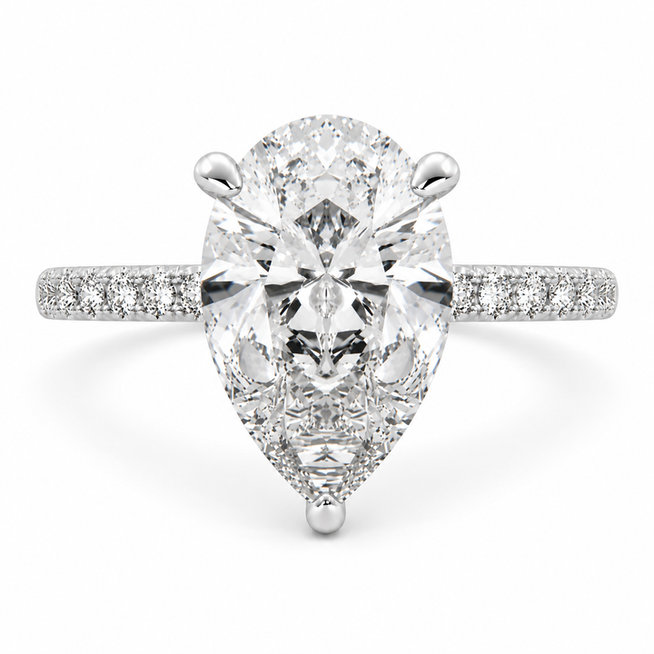 Ginevra 5.2 Carat Pear Cut Tapered Engagement Ring