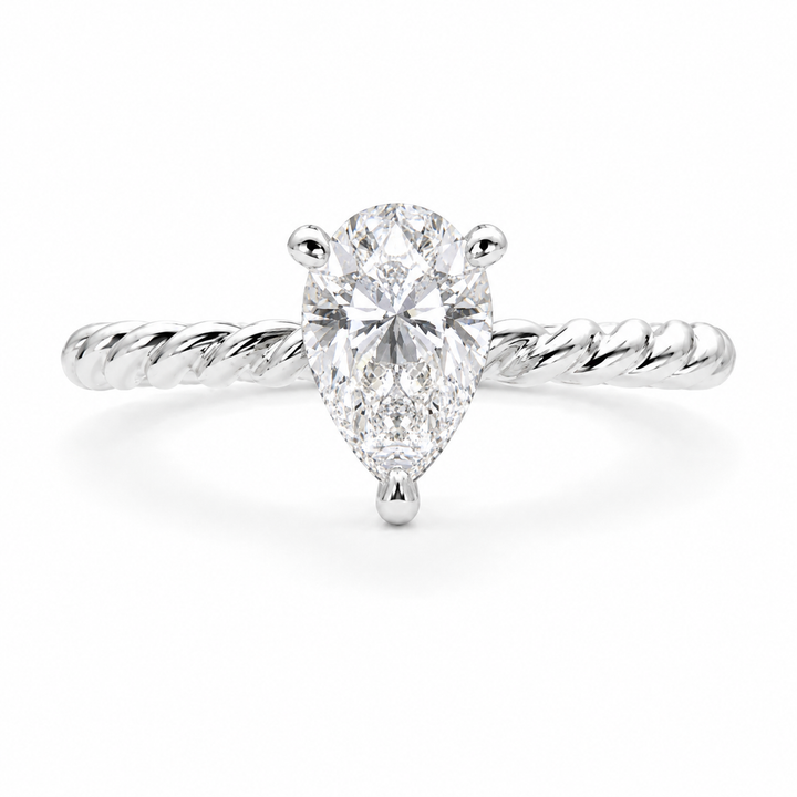 Renata 1 Carat Pear Cut Solitaire Rope Engagement Ring