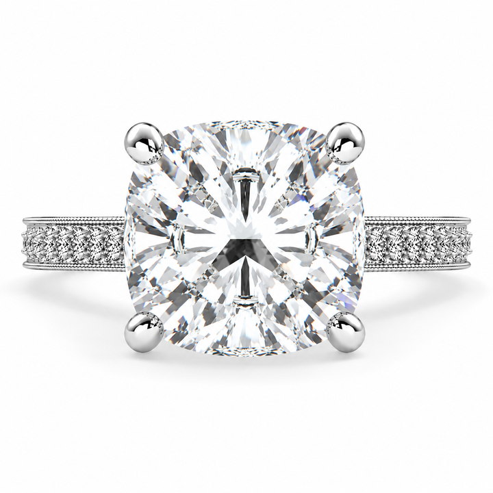 Martina 6.75 Carat Cushion Cut Pave Engagement Ring