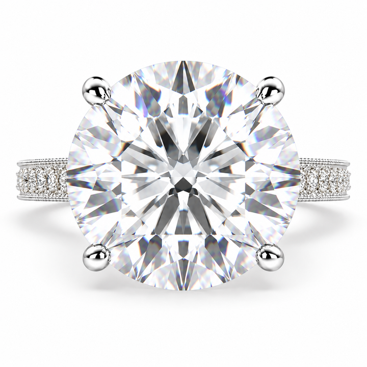 Martina 7.75 Carat Round Cut Pave Engagement Ring