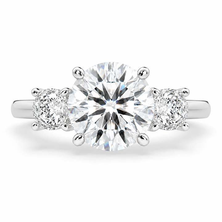 Hana 5.2 Carat Round Cut 3 Stone Engagement Ring