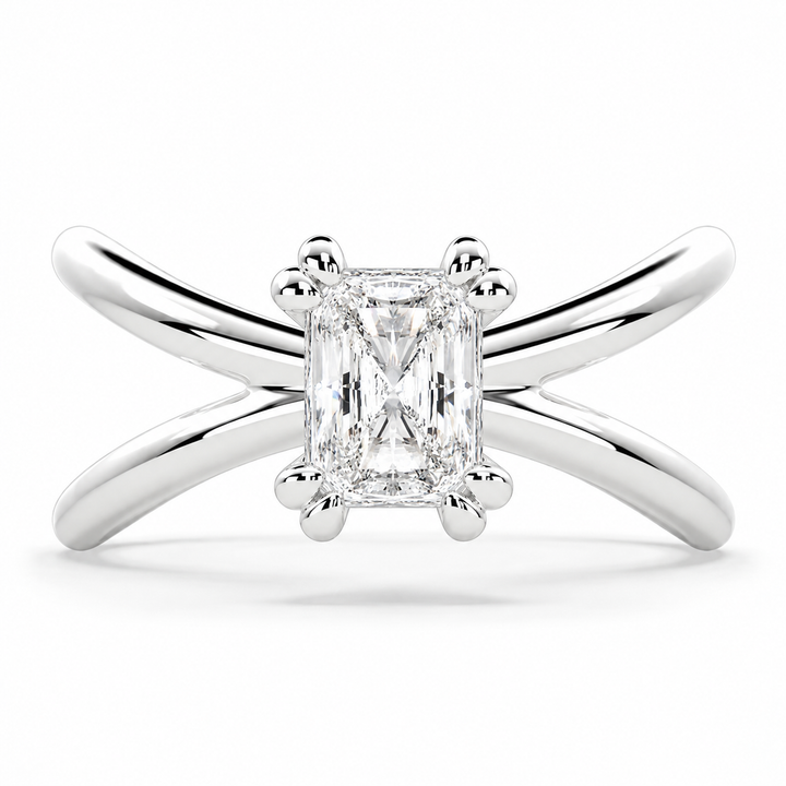 Tatiana 1 Carat Radiant Cut Solitaire Split Shank Engagement Ring