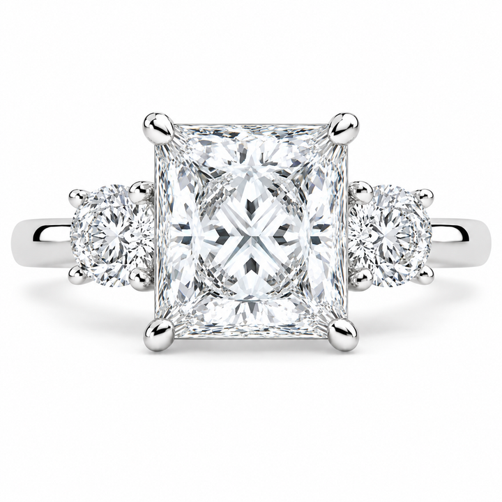 Hana 5.2 Carat Princess Cut 3 Stone Engagement Ring