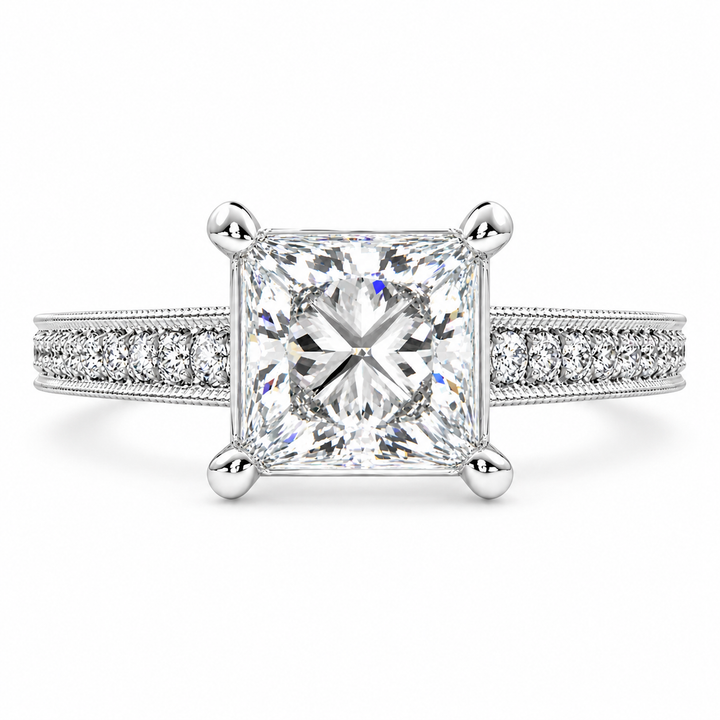 Martina 5.75 Carat Princess Cut Pave Engagement Ring