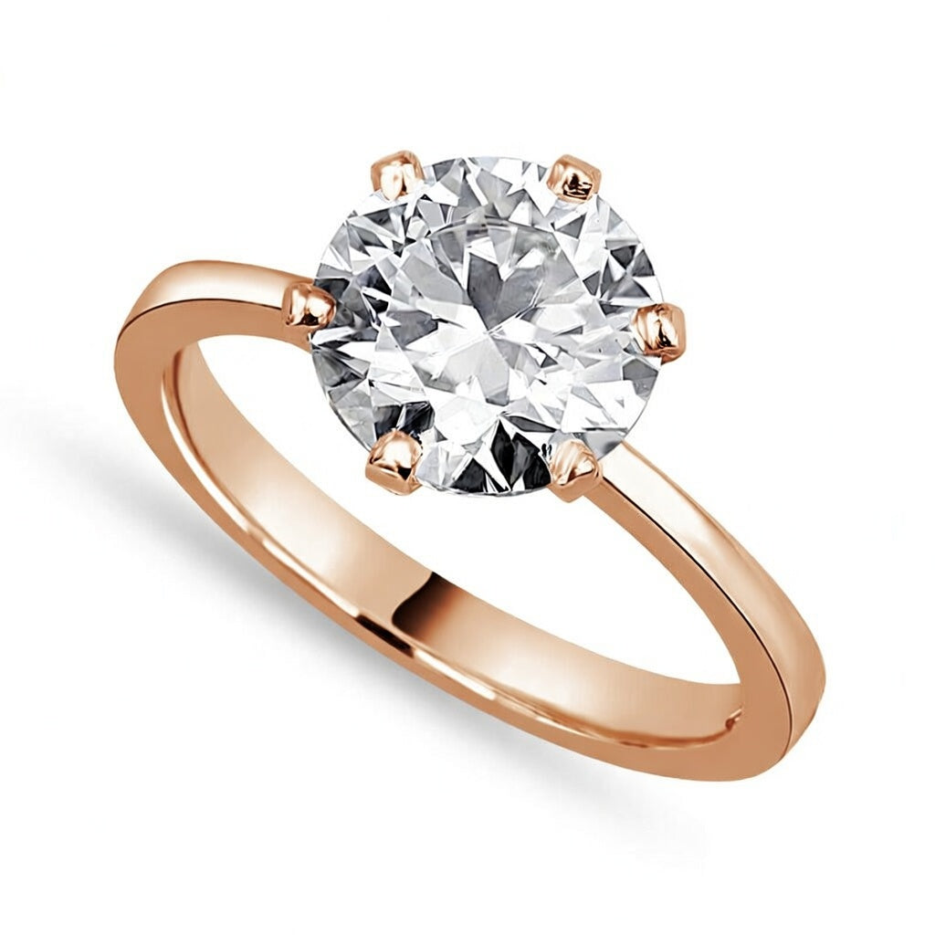 Cora 1 ct Lab Grown Round Cut Classic 6 Prong Diamond Engagement Ring