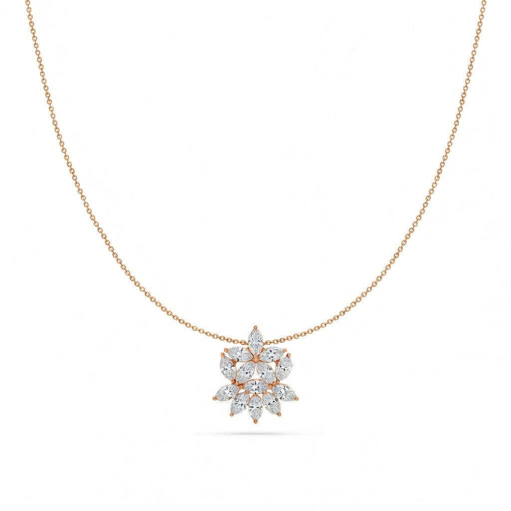 1.75 Ct Marquise Cut Diamond Pendant Necklace VS1 D-F White Gold 14k