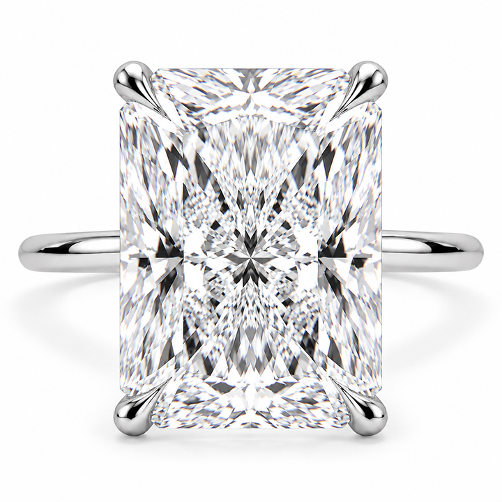 7 CT Radiant Cut Lab-Grown Diamond Solitaire Engagement Ring, D–F Color, VS1–VS2 Clarity, IGI Certified, 14K White Gold Classic Prong Setting