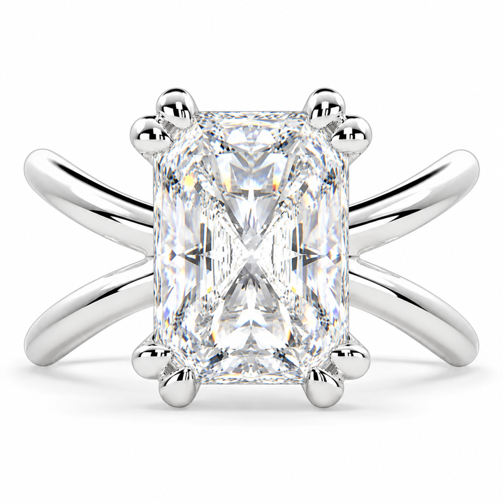 Tatiana 5 Carat Radiant Cut Solitaire Split Shank Engagement Ring