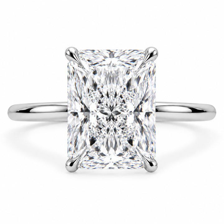 5 CT Radiant Cut Lab-Grown Diamond Solitaire Engagement Ring, D–F Color, VS1–VS2 Clarity, IGI Certified, 14K White Gold Classic Prong Setting