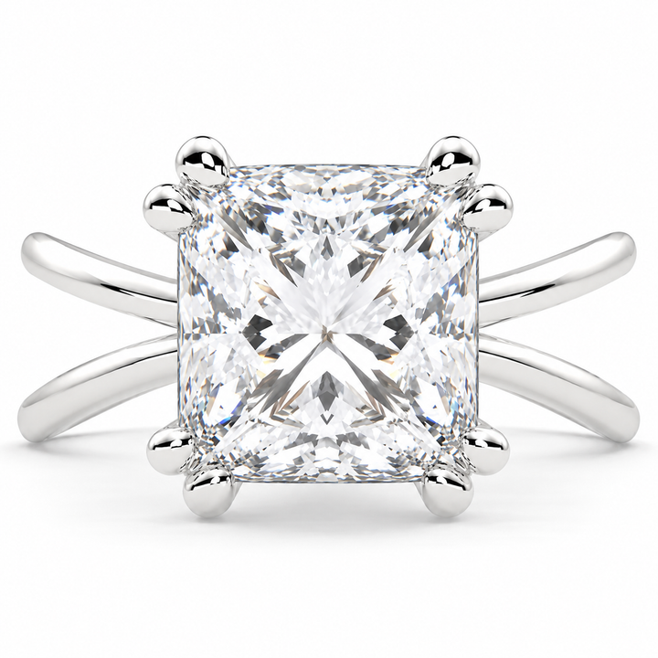 Tatiana 6 Carat Princess Cut Solitaire Split Shank Engagement Ring