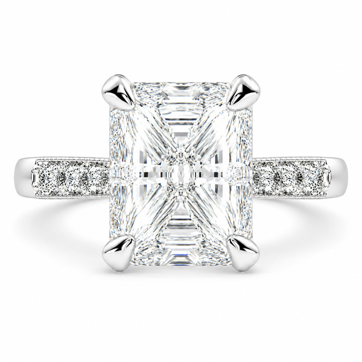 Federica 5.4 Carat Emerald Cut 4 Prong Engagement Ring