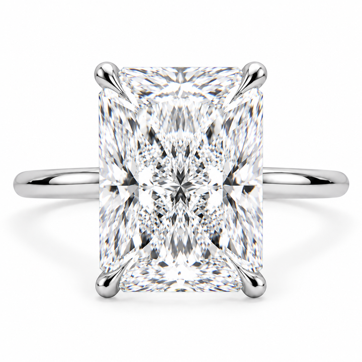 6 CT Radiant Cut Lab-Grown Diamond Solitaire Engagement Ring, D–F Color, VS1–VS2 Clarity, IGI Certified, 14K White Gold Classic Prong Setting