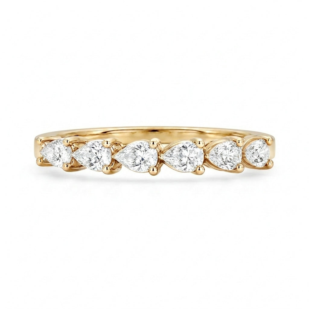 1.00 CT Lab-Grown Diamond Half Eternity Band in 14K White Gold (D–F / VS1–VS2)